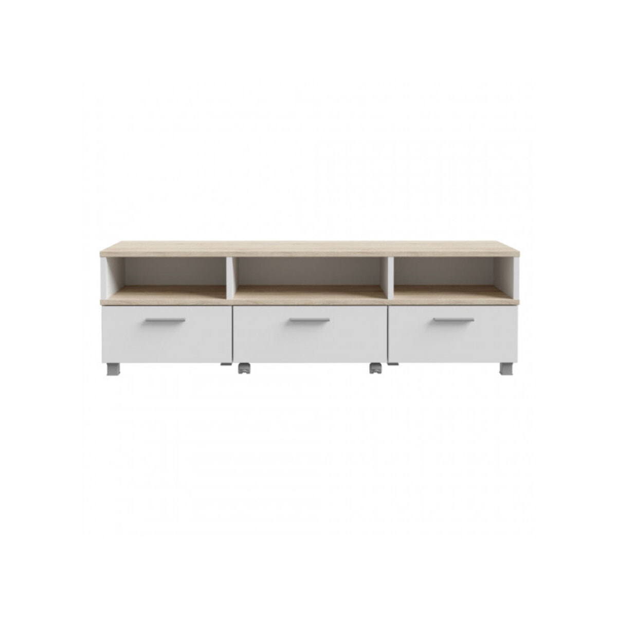 Meuble TV avec table basse intégré sur roulettes - 2 coloris - LAKE