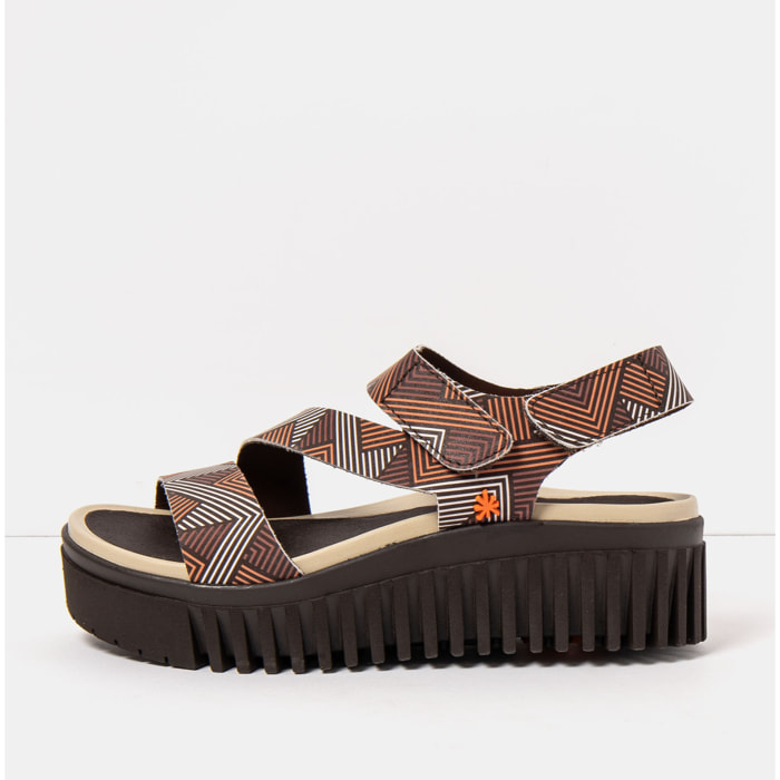 Sandalia de cuña 1573 FANTASY LINES BROWN/BRIGHTON color Lines brown