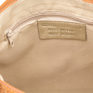 Oderzo Borsa a tracolla Donna.Pelle autentica Camoscio Incisione Chevron