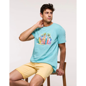 Camiseta Manga Corta Turquesa - Acko