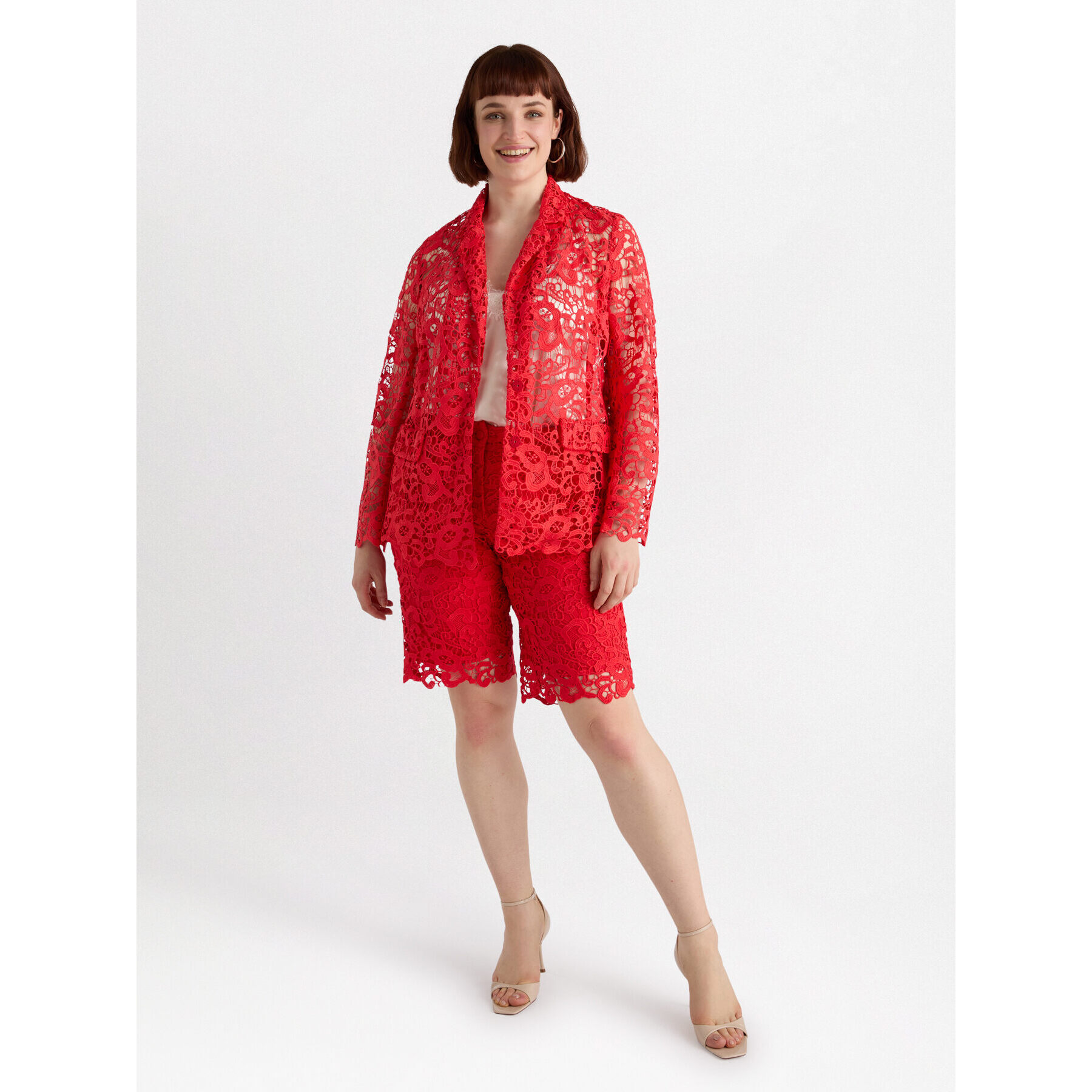 Fiorella Rubino - Pantalones cortos de encaje - Rojo