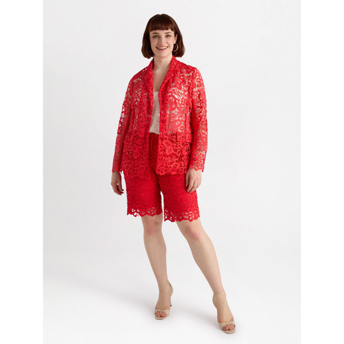Fiorella Rubino - Pantalones cortos de encaje - Rojo