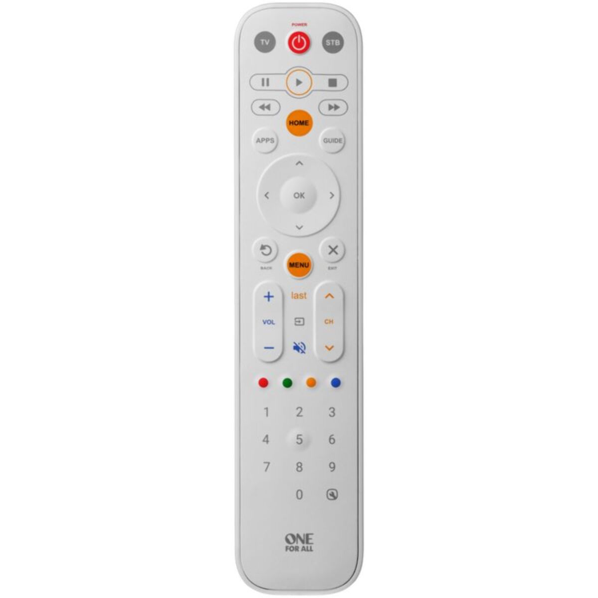 Télécommande ONE FOR ALL Universelle EazyClean 2en1 - White