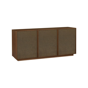 Buffet décor bois et tissu 3 portes 160cm KUBA