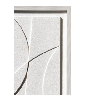 Cuadro Curves resina 3D texturizado abstracto blanco 90x60x4 cm