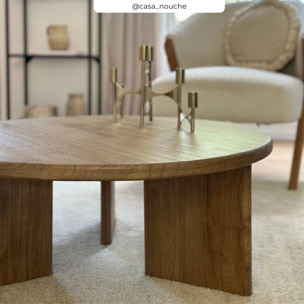 Table basse ronde en bois massif de mindi - Galia