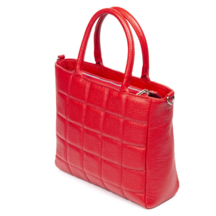Albizzate borsa tote da donna. Pelle autentica finitura Dollaro trapuntata.