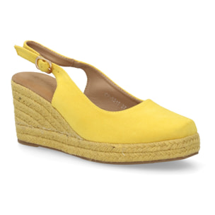 Alpargata cuña mujer talón abierto y pulsera ajustable