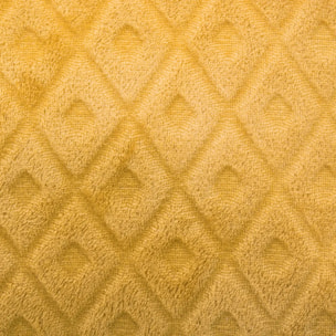 Coussin losanges flanelle jaune moutarde 40x40cm