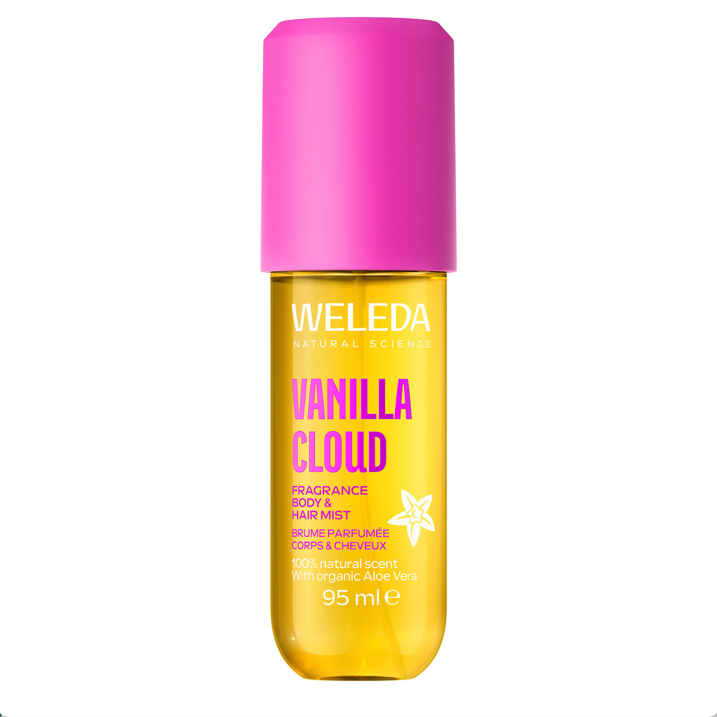 WELEDA - Brume parfumée corps & cheveux Vanilla Cloud 95ml - Brume Corps & Cheveux au parfum irresistible et gourmand - Rafraîchit la peau et les cheveux