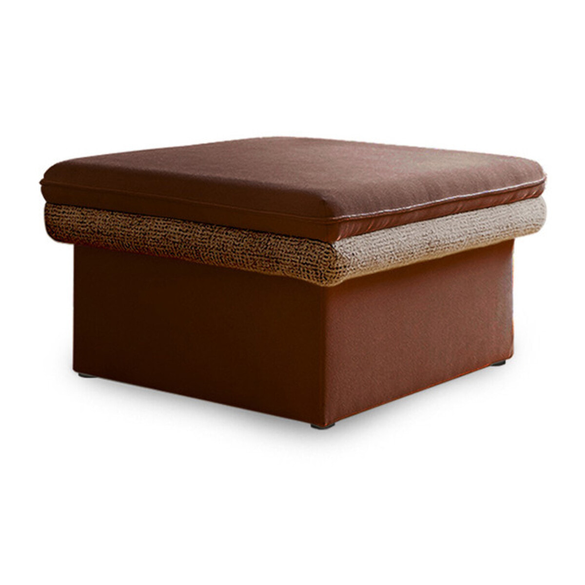 Wilson - pouf avec rangement en tissu et tissu texturé - Terracotta