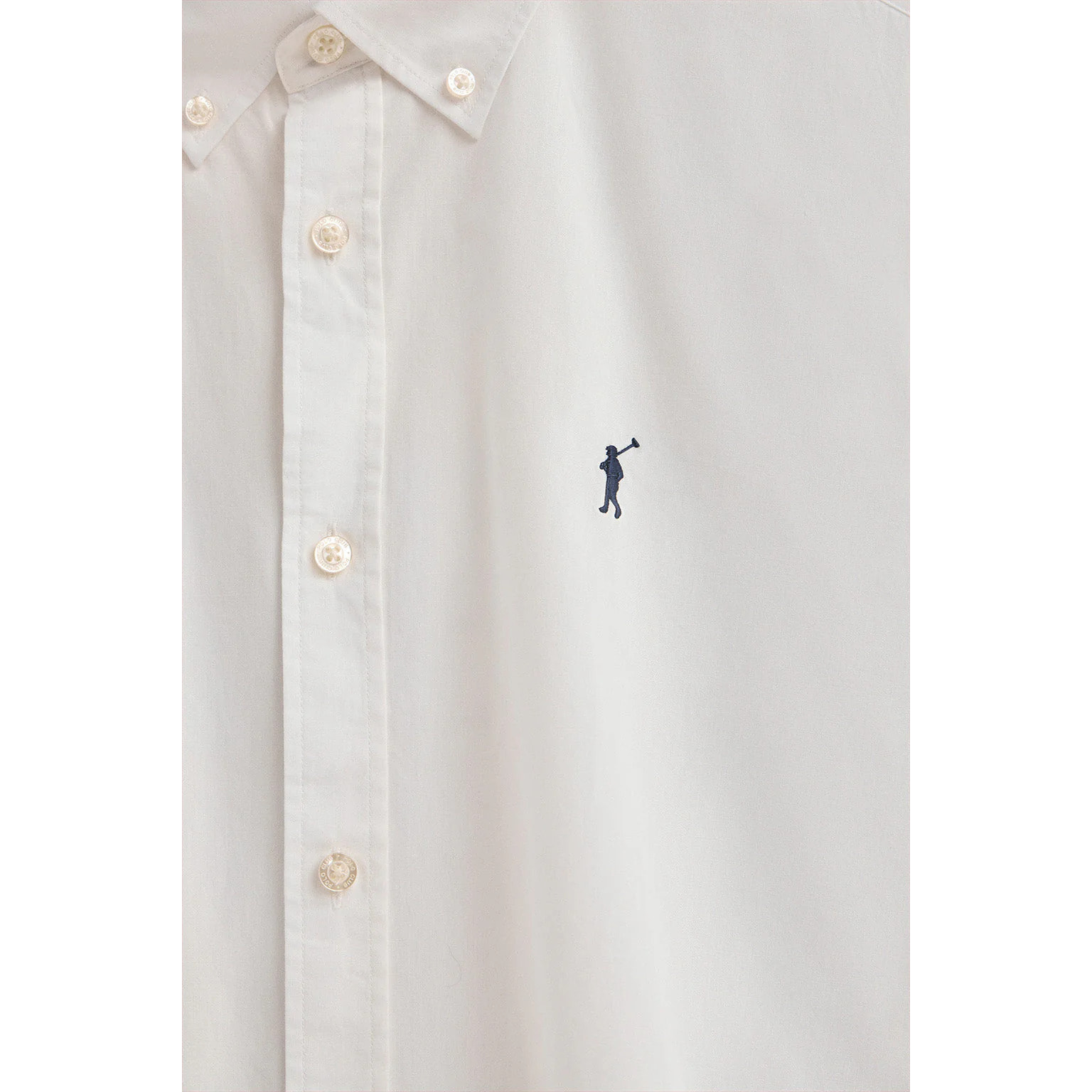 Camicia ecrù in popeline regular fit con logo Rigby Go