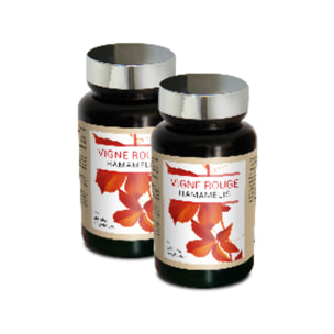 NUTRIEXPERT - Vigne Rouge Hamamélis - Contribue à une Circulation Sanguine Normale - Réduit la Sensation de Jambes Lourdes - Favorise le Confort Circulatoire - Vegan - Lot de 2 produits