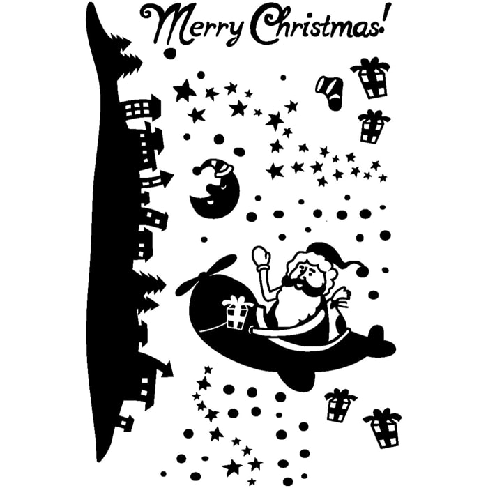 Sticker Ambiance merry christmas - vert - Autocollants adhésifs noël - décoration fêtes