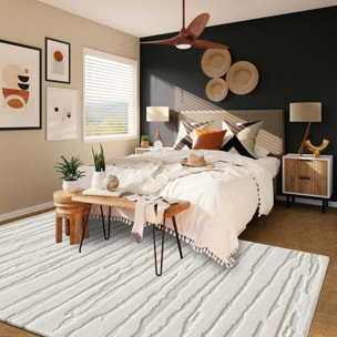 Tapis Tegi en relief avec motif simple et effet faux-uni