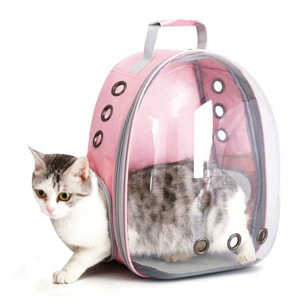 Well home mochila para transporte de mascotas rosa 33x43x26cm