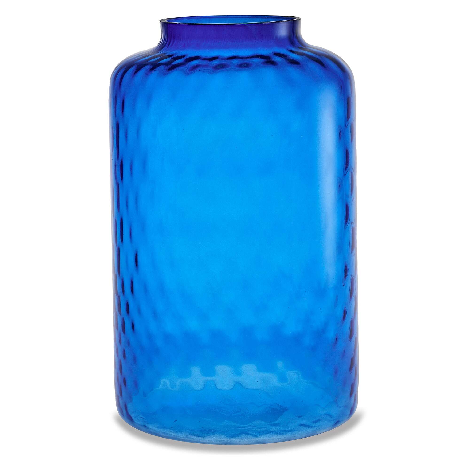 Vaso artigianale BOTTIGLIA in vetro di Murano blu 33 cm