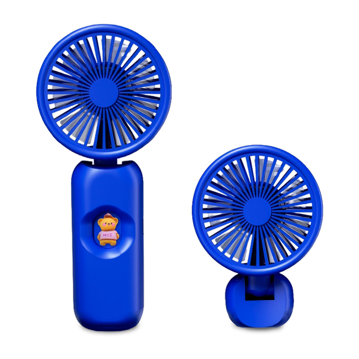 Ventilatore portatile FS04 con 3 velocità regolabili e batteria ricaricabile. Regolazione a 180°. Compatto, leggero e facile da trasportare.