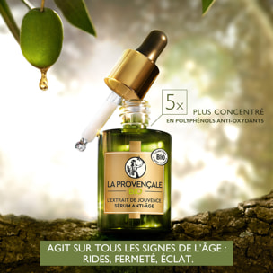 La Provençale Oleo-Jeunesse - Sérum Booster d'Hydratation Anti-âge - Omégas d'huile d'Olive verte & Acide hyaluronique - Tous ty