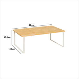 Étagère de rangement "Ordera" en bambou beige 50x30cm