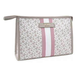 Neceser Viaje Mujer Dkny Dkny-636 Signature Stripe Toffee-White-Rosey