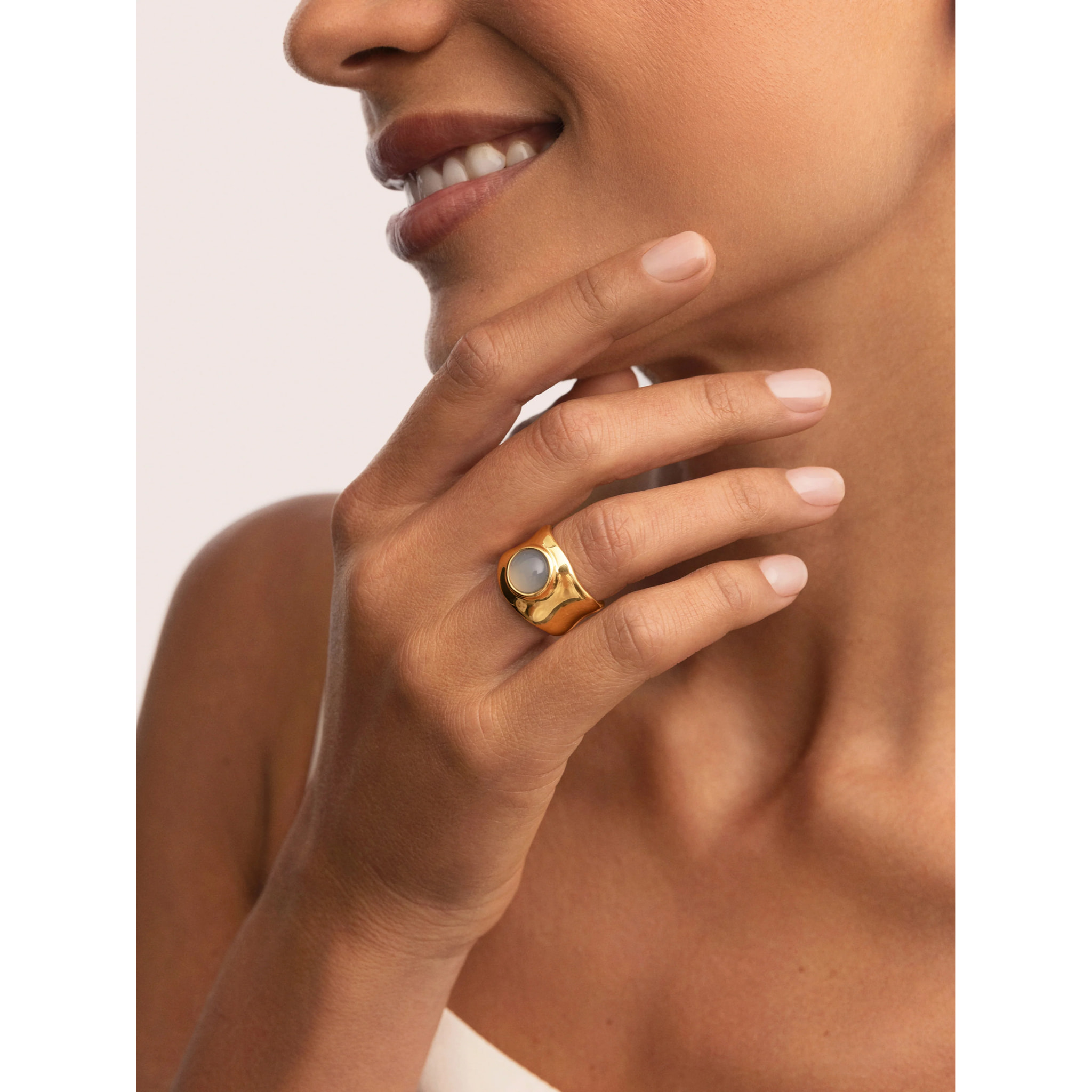 Anillo My Blue Stone Baño Oro