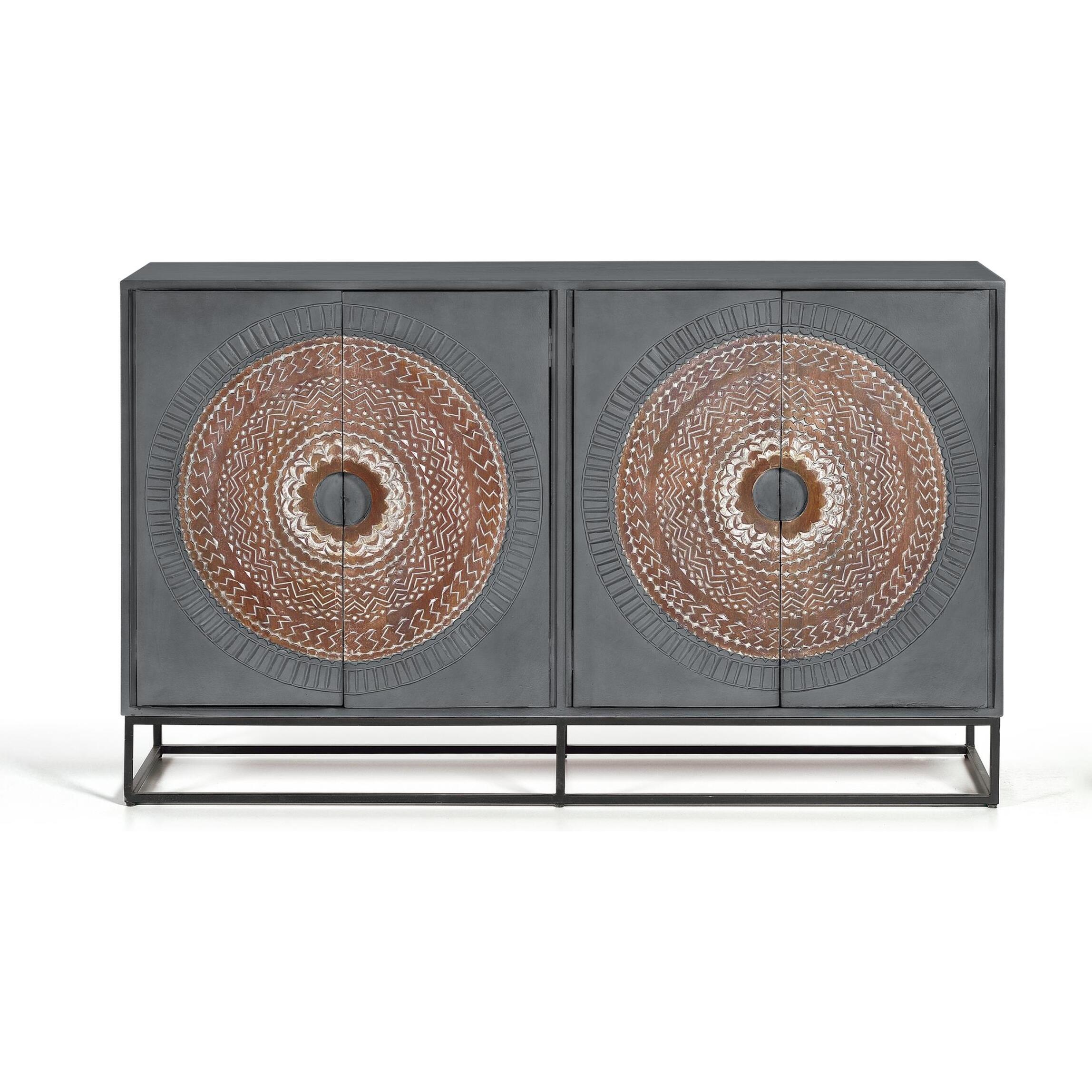 Aparador - madera de mango y metal - 91x150x40cm