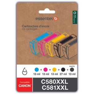 Cartouche d'encre ESSENTIELB C580/581 XXL noir + 3 couleurs