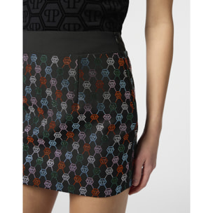 PHILIPP PLEIN Mini Skirt Multicolor Monogram Strass