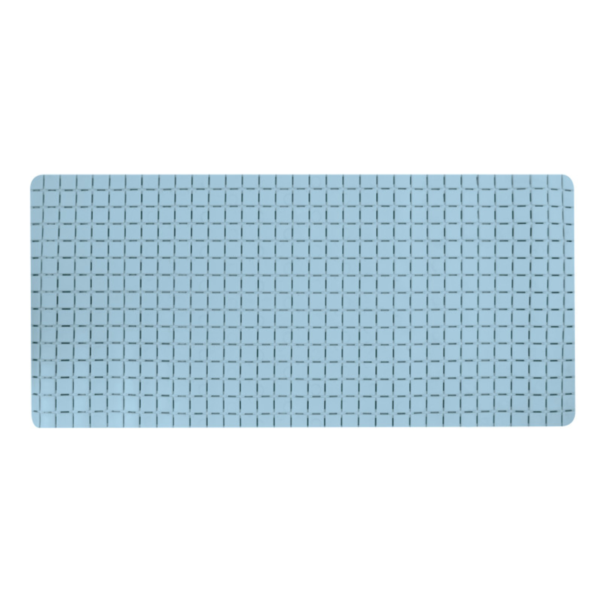 Tapis Fond de baignoire antidérapant Caoutchouc QUADRO 36x76cm Bleu ciel MSV