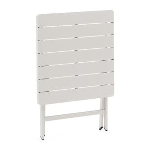 Kave Home - Tavolo da esterno pieghevole Torreta in alluminio con finitura grigio chiaro 70 x 70 cm