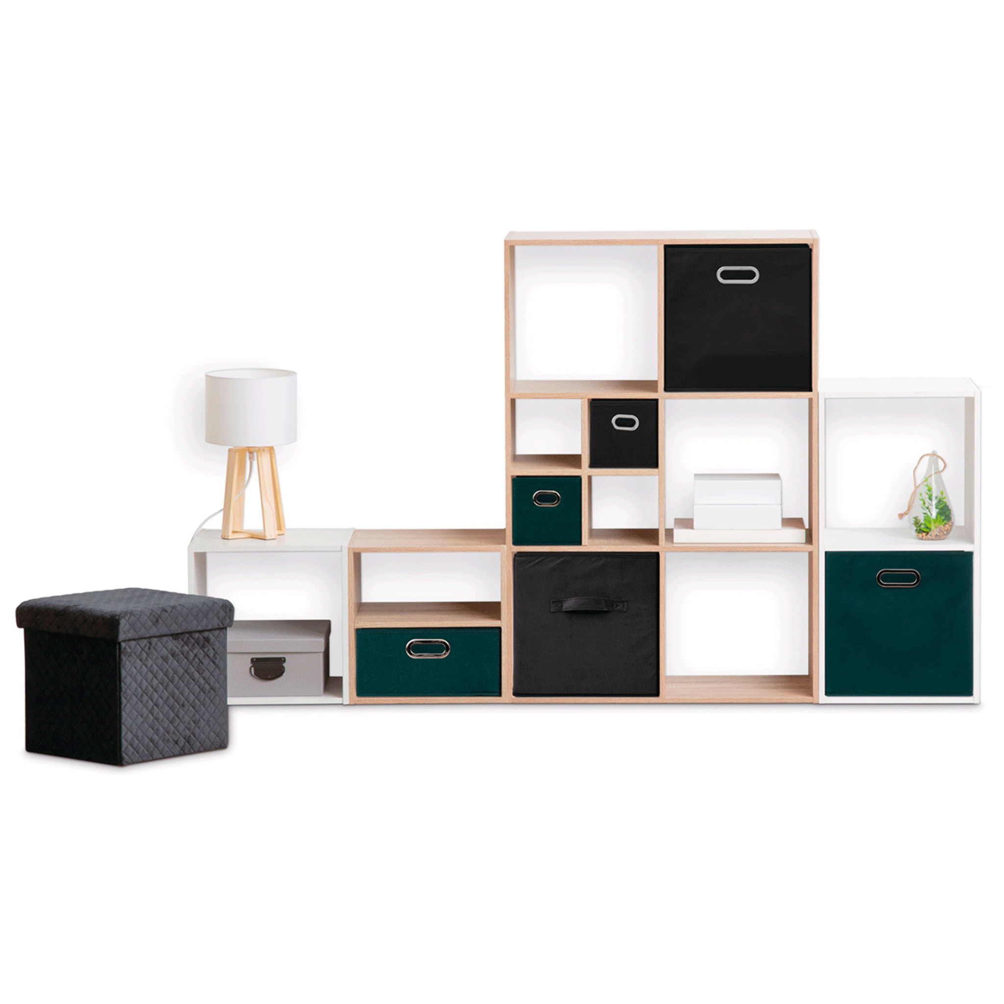 Panier velours 31x15 cm Bleu pétrole Mix N' Modul