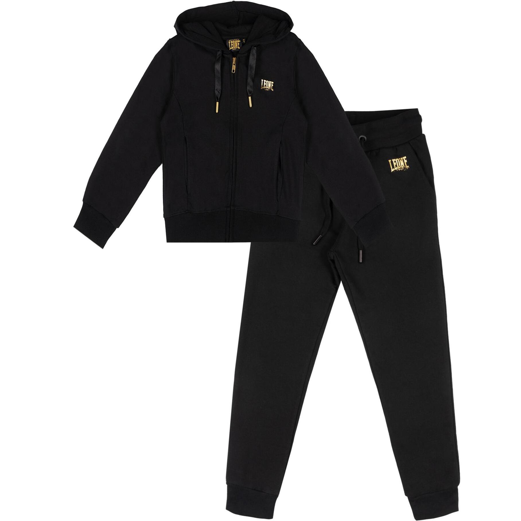 Chándal de invierno para niña "Gold" con capucha y cremallera