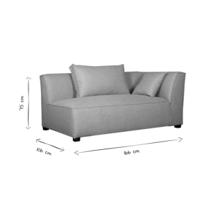 Module d'angle droit pour canapé en tissu gris clair PLURIEL