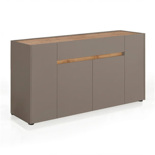 Credenza Moderna Madia Con 4 Ante E 1 Cassetto Mobile Contenitore Sala da Pranzo Soggiorno Design Senza Maniglie 170 x 85 x 40 Cm Congo E Rovere
