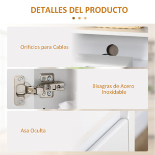 Aparador de Cocina Moderno Mueble Aparador con 3 Puertas Estantes Ajustables y Cierre Suave Soporte para Televisores 120x35x85 cm Blanco