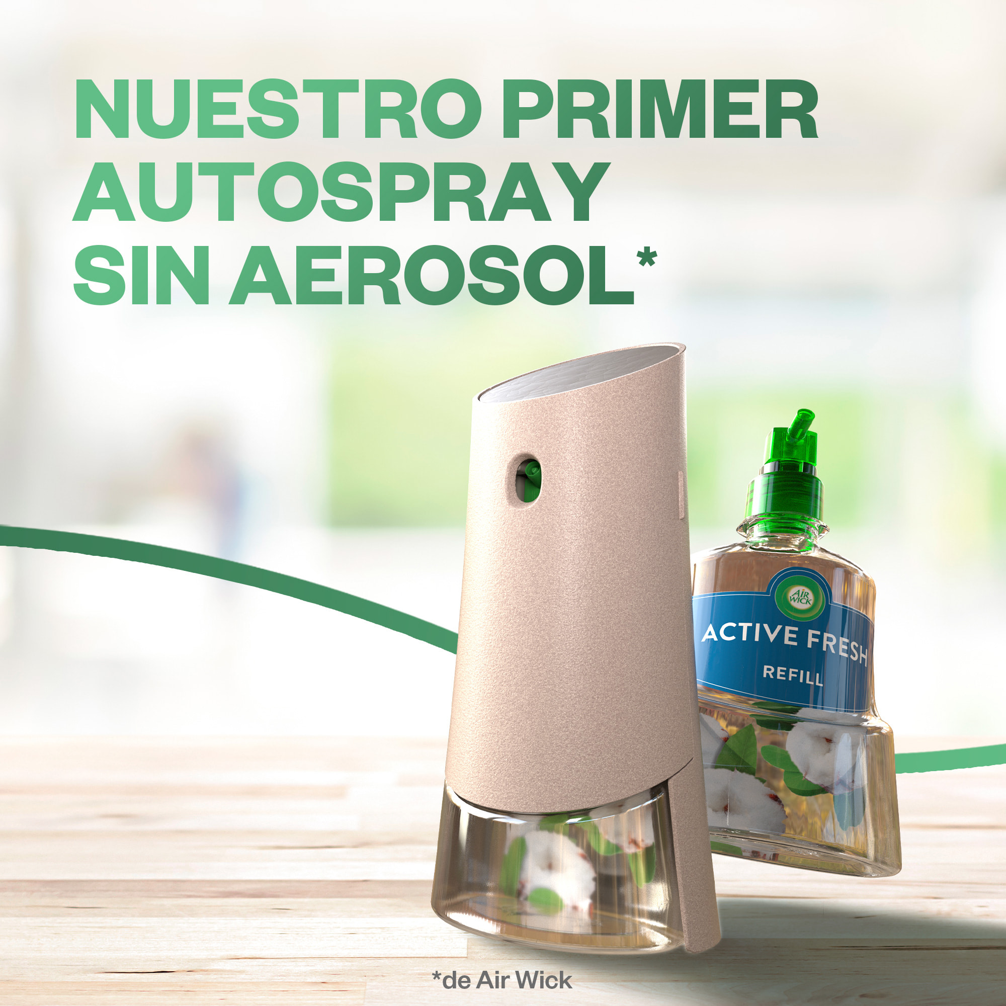 Air Wick Active Fresh Spray Automatico Sin Aerosol - Ambientador para casa con aroma a Vainilla y Madreselva - Recambio (228ml)