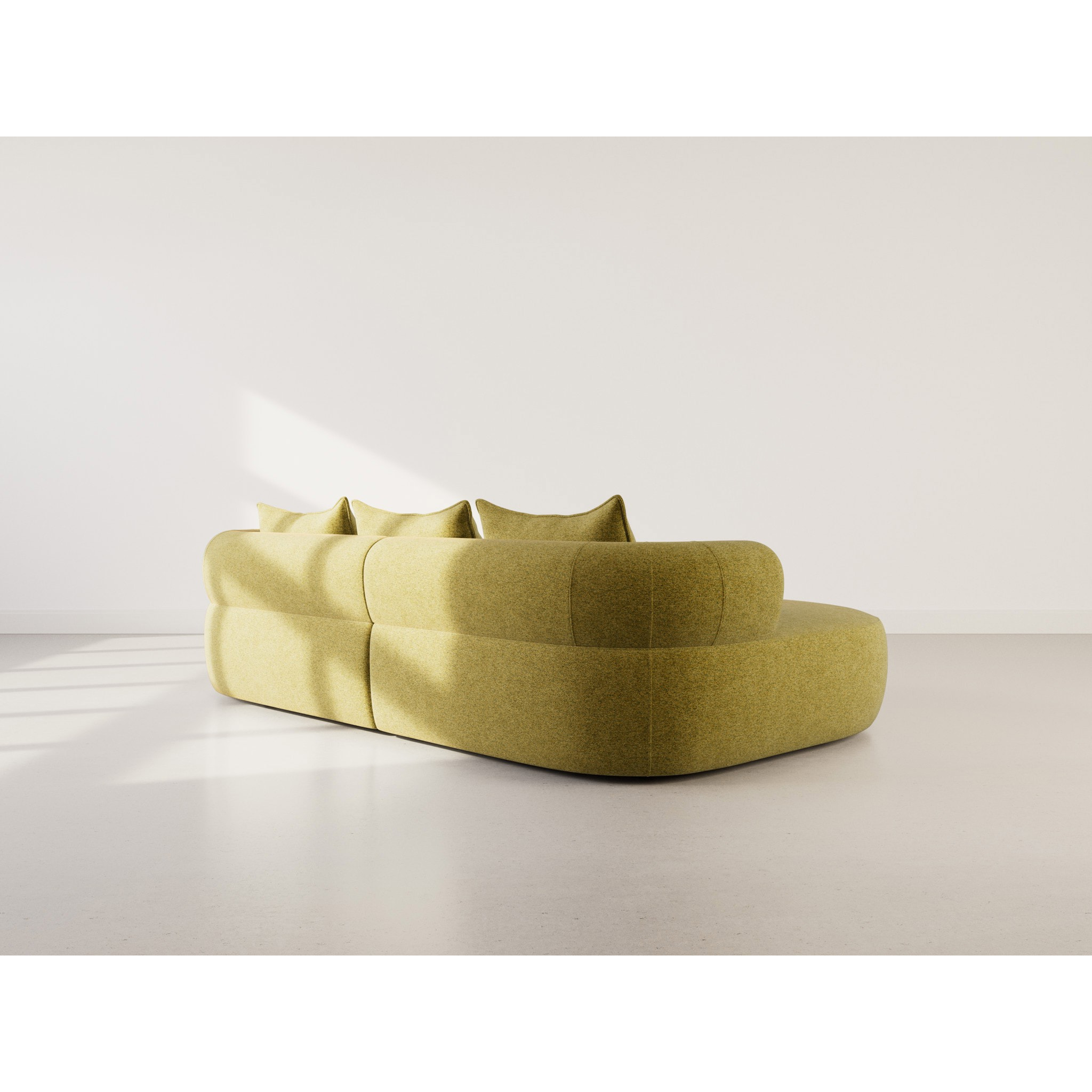 Angela - canapé d'angle gauche 4 places en velours texturé - Vert