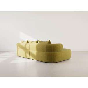 Angela - canapé d'angle gauche 4 places en velours texturé - Vert