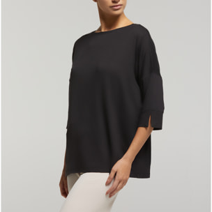 Maglia scollo barchetta in viscosa sostenibile vestibilità over