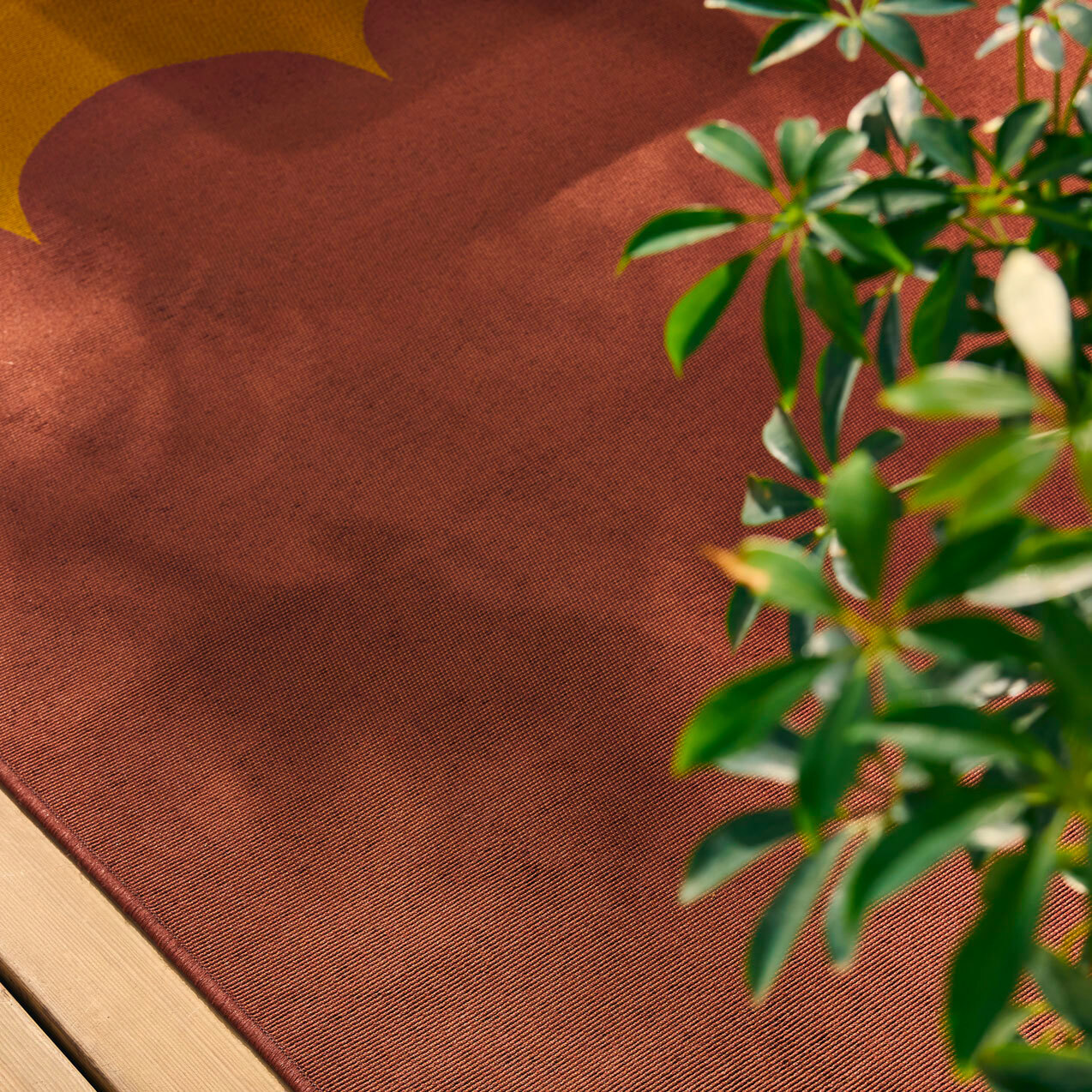RIVIERA - Tapis intérieur/extérieur à motif festonné marron
