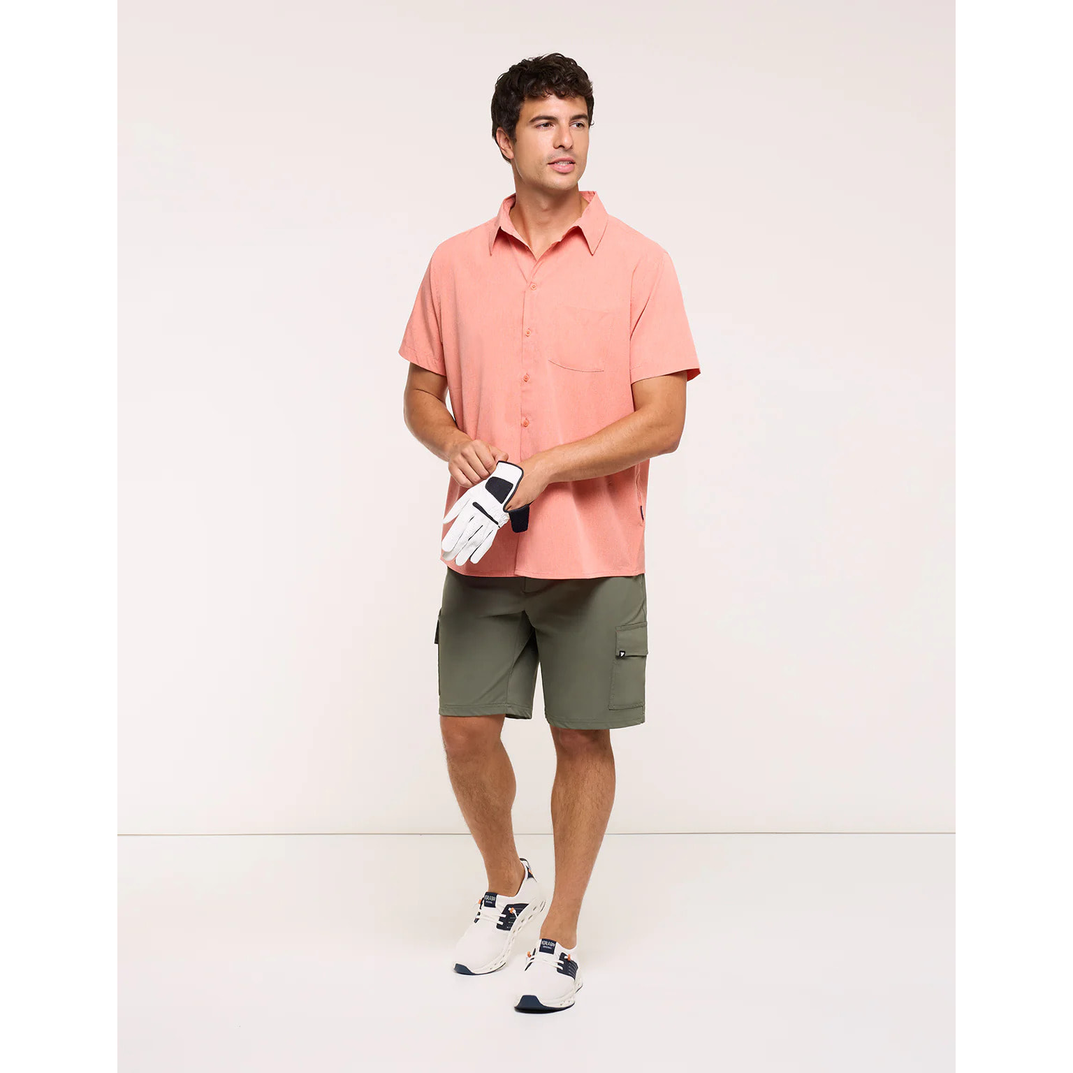 Camisa Manga Corta Naranja Jaspeado - Camilando