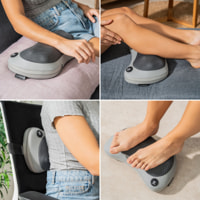 Massaggiatore Shiatsu ricaricabile Kompatsu - grigio e nero - 31x19x10 cm