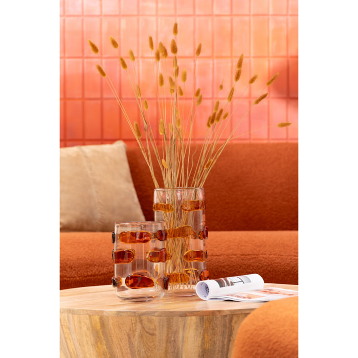 J-Line vase Pebbles - verre - ambre/transparent - small - Ø 17 cm