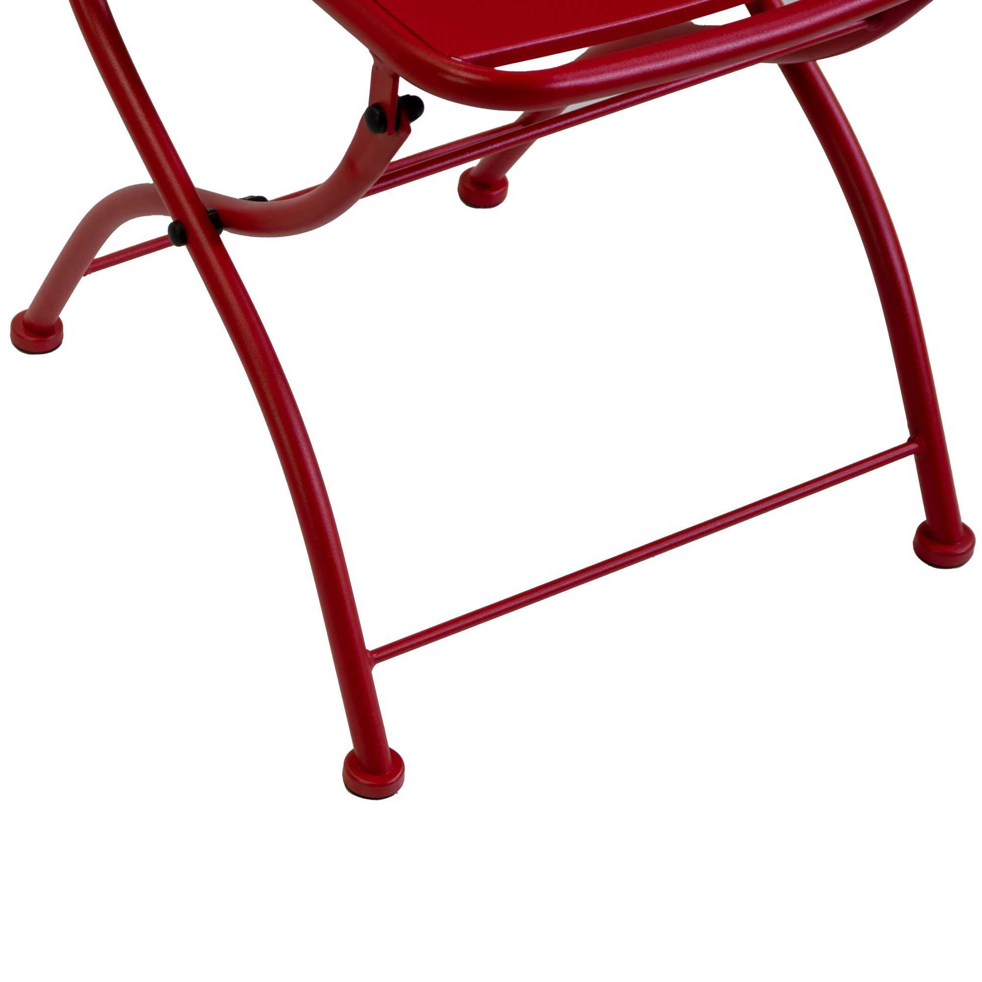 Sedia Rovigo Vacchetti in metallo pieghevole rosso cm44x53h45/86