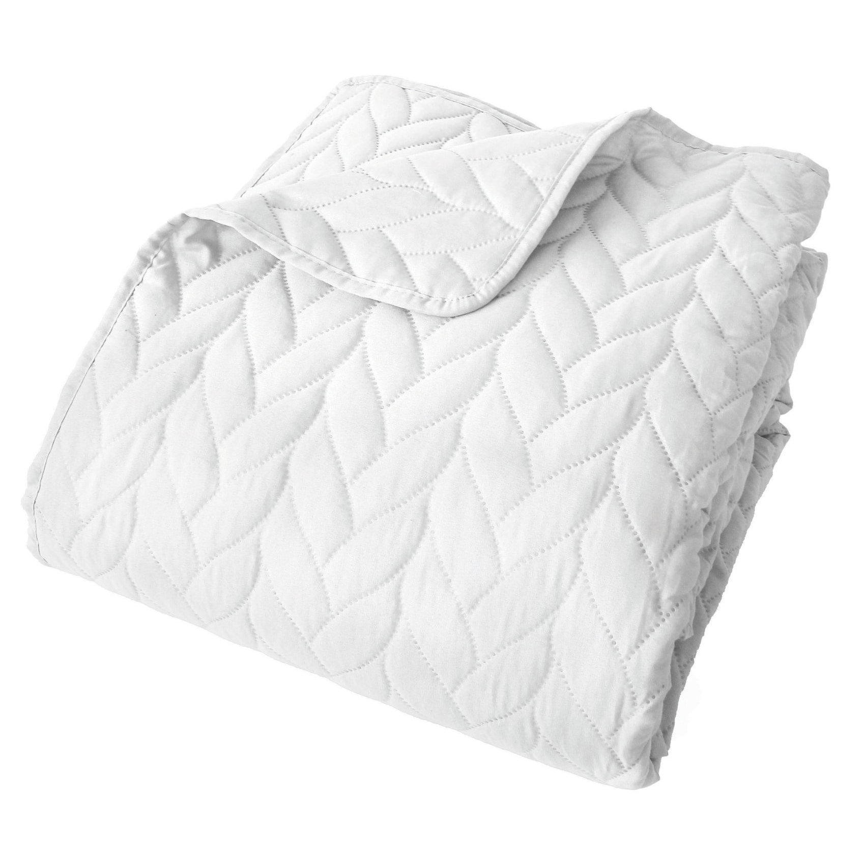 Couvre lit en microfibre dessin par ultrason - Blanc