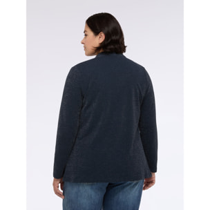 Fiorella Rubino - Cardigan aperto in jersey lurex - Blu