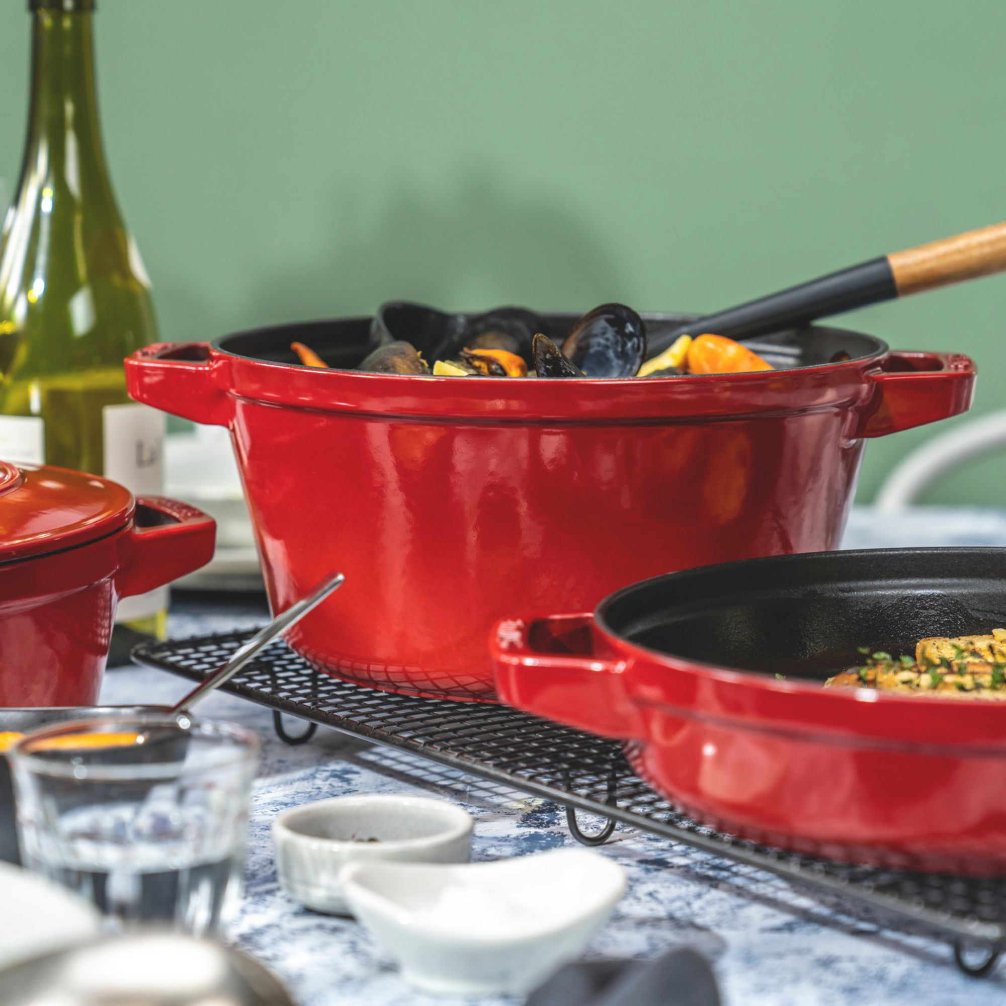 2-pcs, Set empilable, Cerise