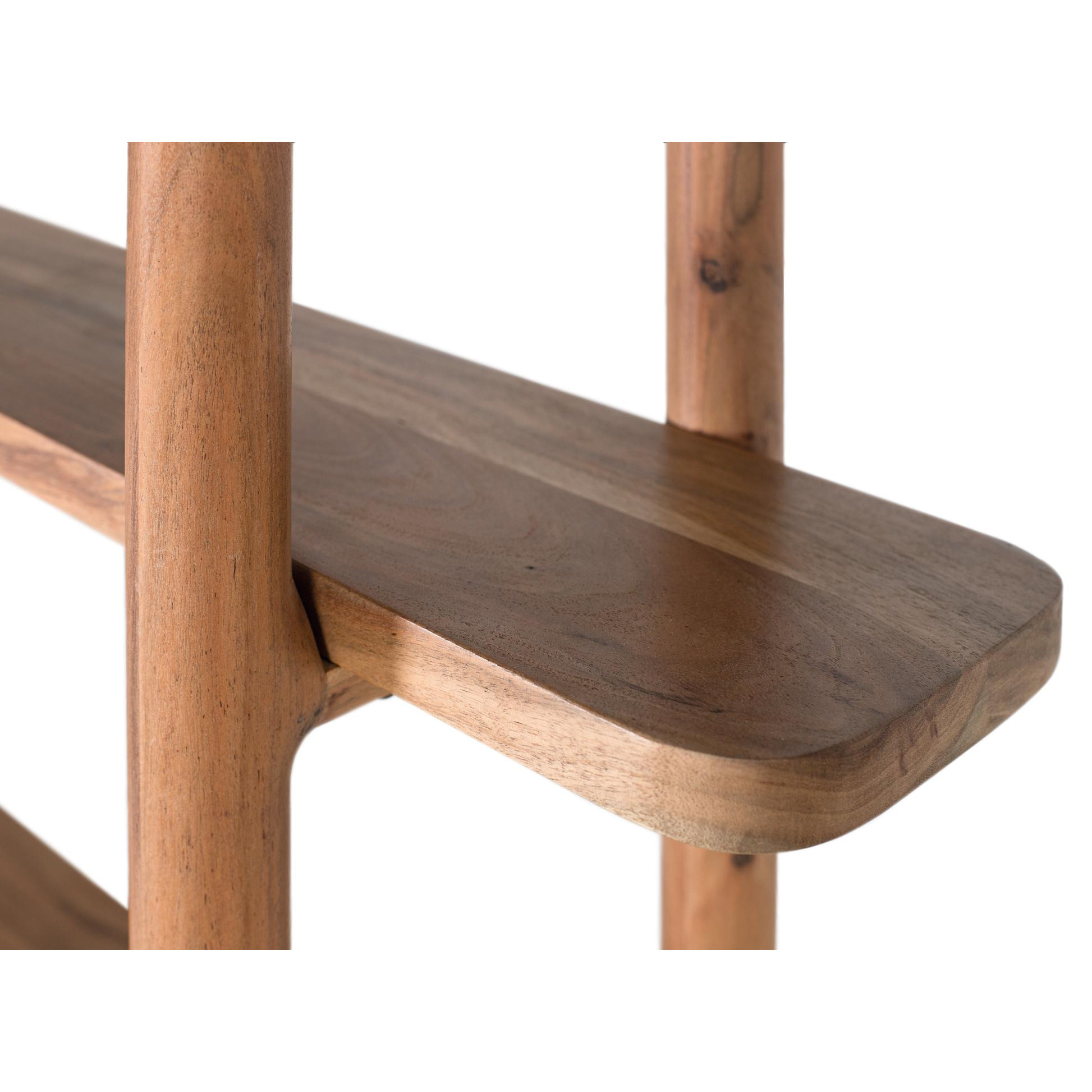 Librería de Madera de Acacia 110 Cm Estilo Rústico Moderno