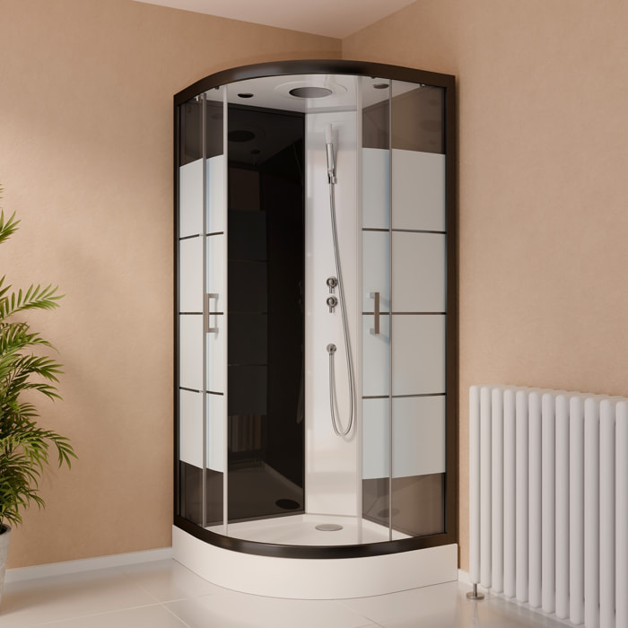 Cabine de douche SIMPLY STRIPE LOCKED 1/4 de cercle